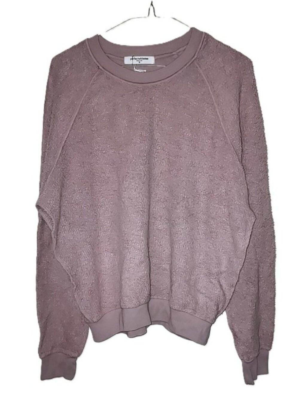 Perfectwhitetee NWT Ziggy Reverse Fleece Mauve Pullover Sweatshirt Size Medium